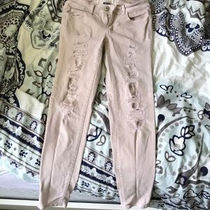 Pink ripped jeans